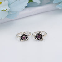 92.5 Cut Stone Toe Rings for Women/Daily Wear
