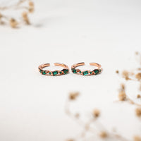 92.5 Silver CZ Rose Gold Toe Ring
