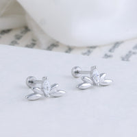 92.5 Silver Party Wear Silver Second Stud Earrings