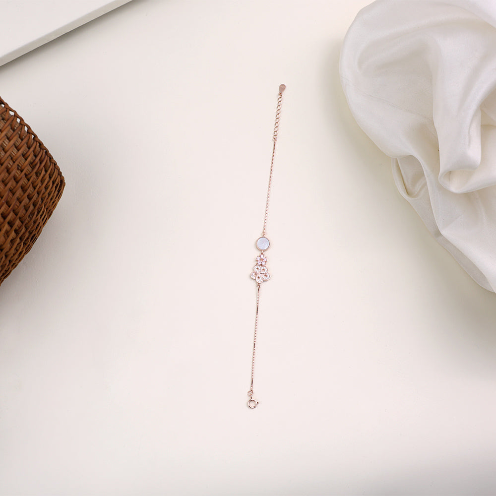 92.5 Silver Rose Gold CZ Bracelet| Minimalist