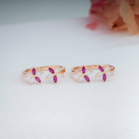  925 Silver CZ Stone Rose Gold Toe Rings | Elegant Design                                                          