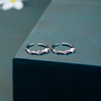 925 Silver CZ Stone Silver Toe Ring
