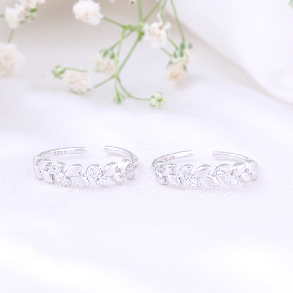 925 Silver CZ Stone Toe Rings | 925 Silver Design
