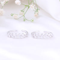 925 Silver CZ Stone Toe Rings | 925 Silver Design
