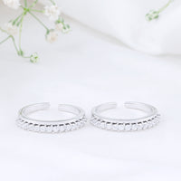 925 Silver CZ Stone Toe Rings | Classic Design
