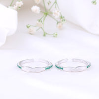 925 Silver CZ Stone Toe Rings | Lightweight Design
