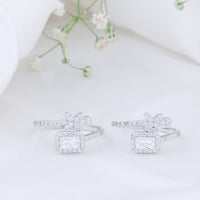 925 Silver CZ Stone Toe Rings | Minimal Design
