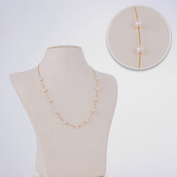 925 Silver Gold Plated Pearl Chain for Women