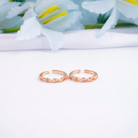 925 Silver Rose Gold CZ Toe Ring for Women