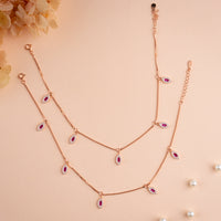 Shop Rose Gold Silver Anklets | Silver Jewellery Online