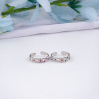 Beautiful Silver CZ Toe Ring