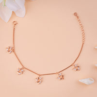 92.5 Silver Rose Gold CZ Bracelet | Party Wear
