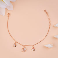 Stylish Rose Gold Plated Finish Pearl, Stone  Bracelet| Styles