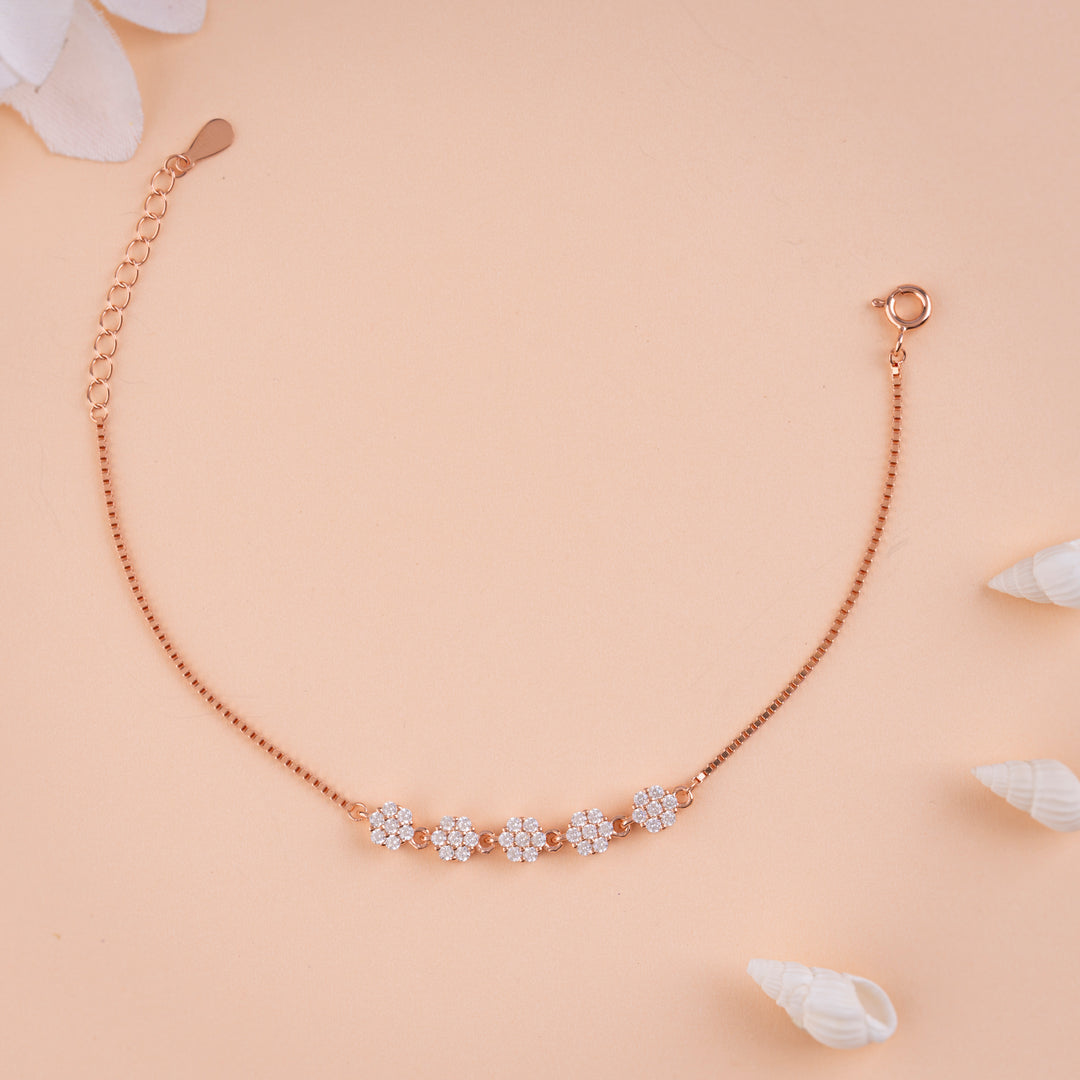 Rose Gold CZ Bracelet for Daily &amp; Festive Wear | Daily Wear