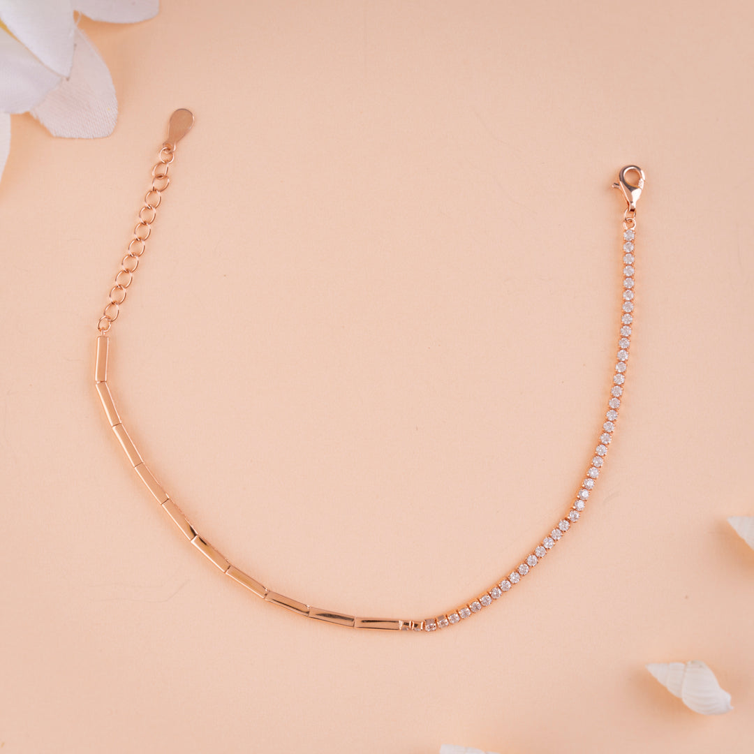 Rose Gold CZ Bracelet for Gifting | Party Wear