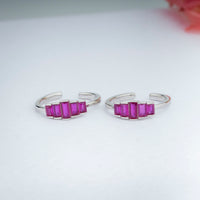 Bridal CZ Stone Silver Toe Ring for Women
