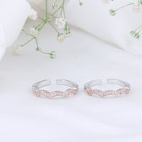Bridal Two Tone Toe Ring for Women/Modern
