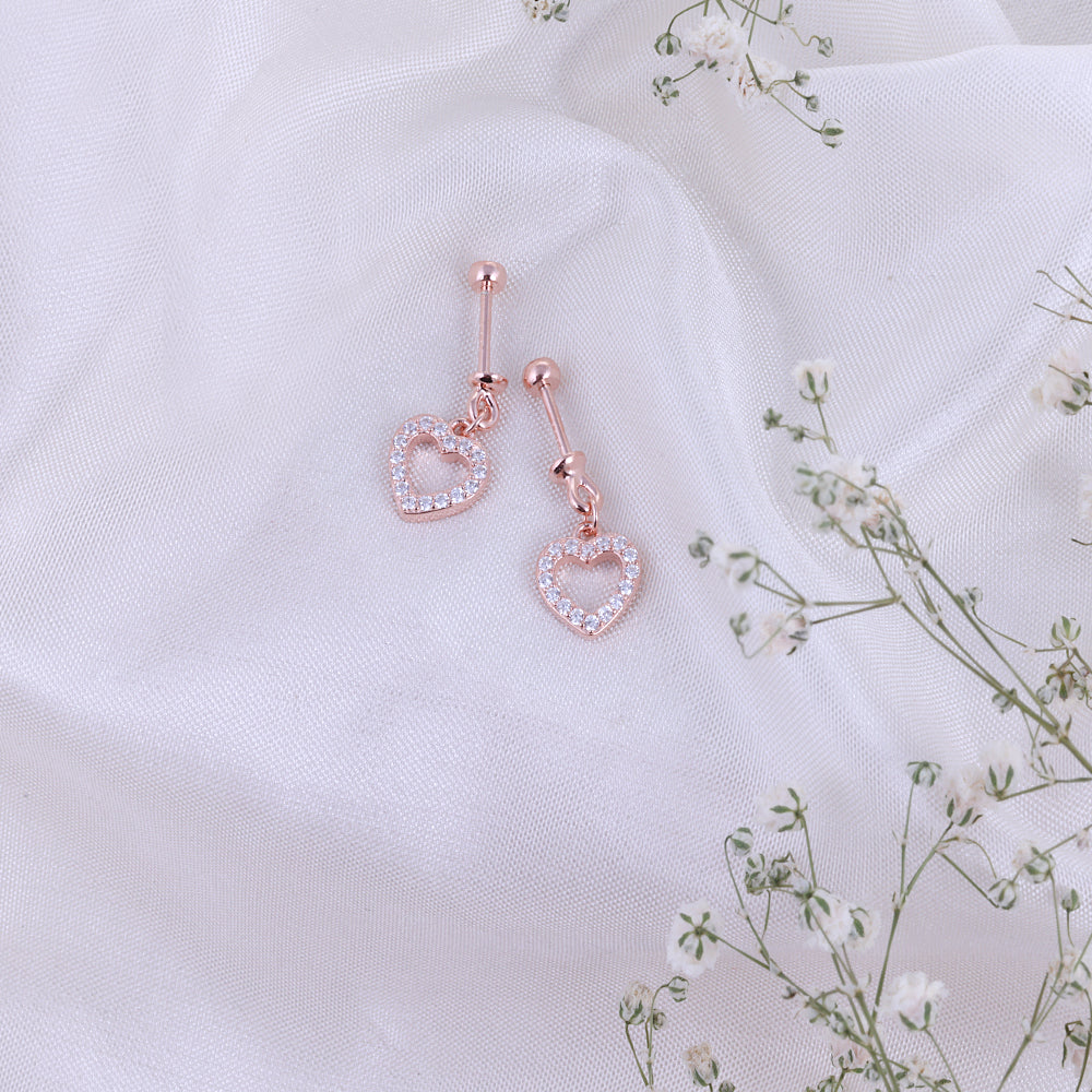 Bugadi Earrings in Silver Rose Gold Finish
