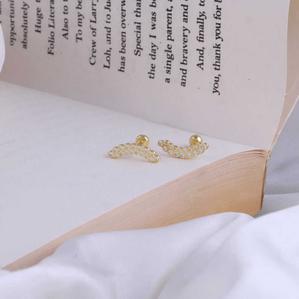 Buy Classic Silver Gold Plated Second Stud Earrings