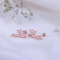 Buy Classic Silver Rose Gold Second Stud Earrings