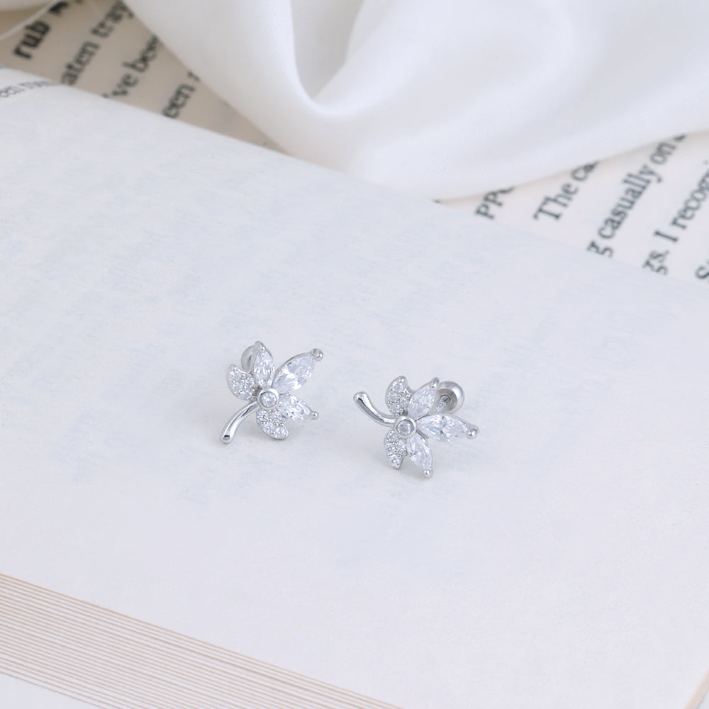 Buy Classic Silver Second Stud Earrings