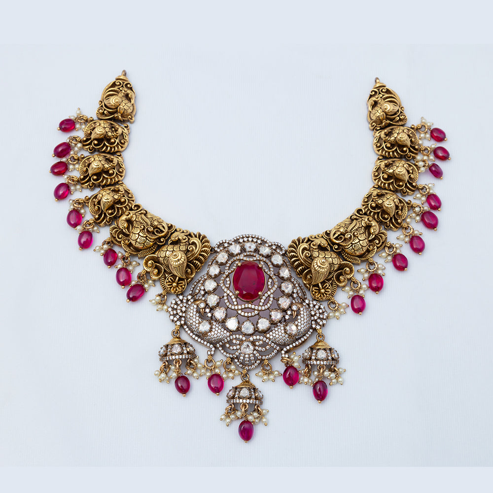 Buy Gold Plated Victorian Nagas Necklace Online| Classic