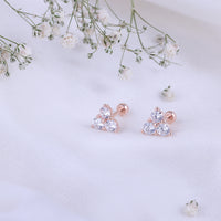 Buy Office Wear Silver Rose Gold Second Stud Earrings