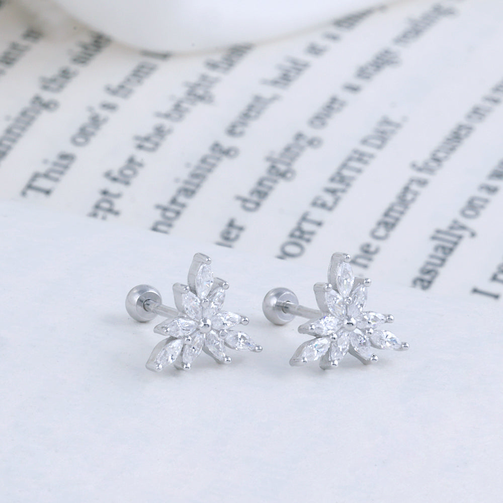 Buy Office Wear Silver Second Stud Earrings