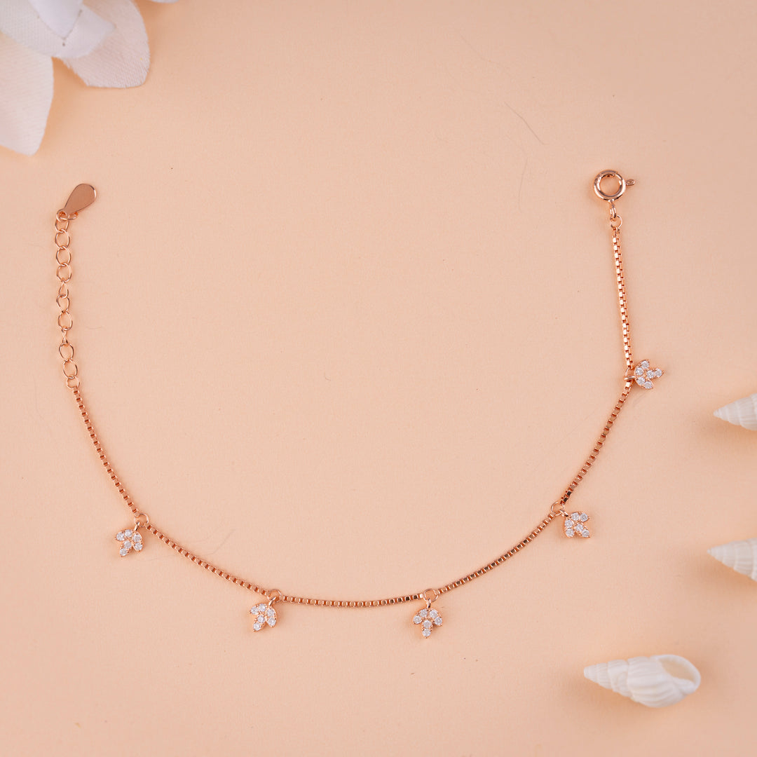 Buy Rose Gold CZ Bracelet Online| Party Wear
