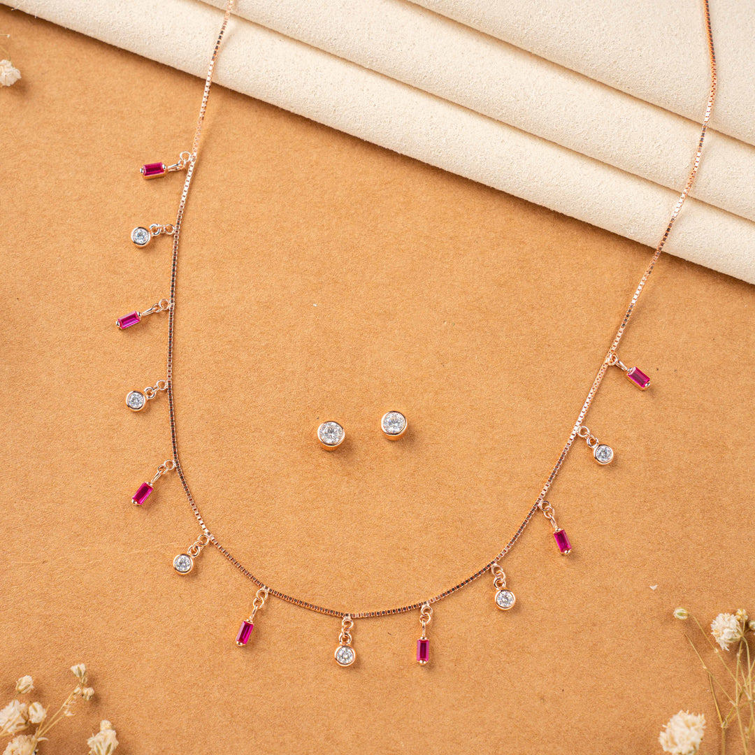 Buy Rose Gold CZ Stone Chain for Women| Function Wear