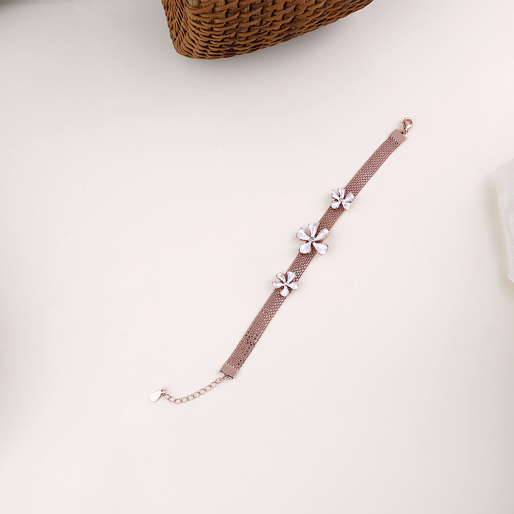 Buy Rose Gold Enamel Bracelet | Modern