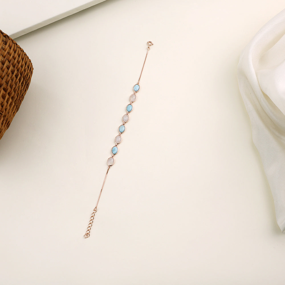 Buy Rose Gold Pearl Bracelet Online| Party Wear