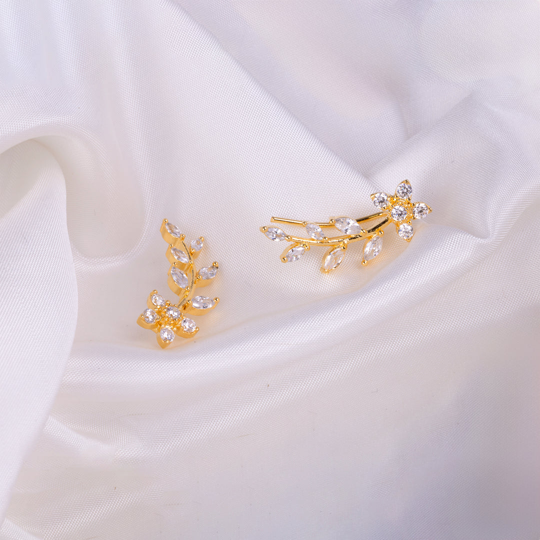 CZ Gold Plated Ear Cuff Earrings for Women