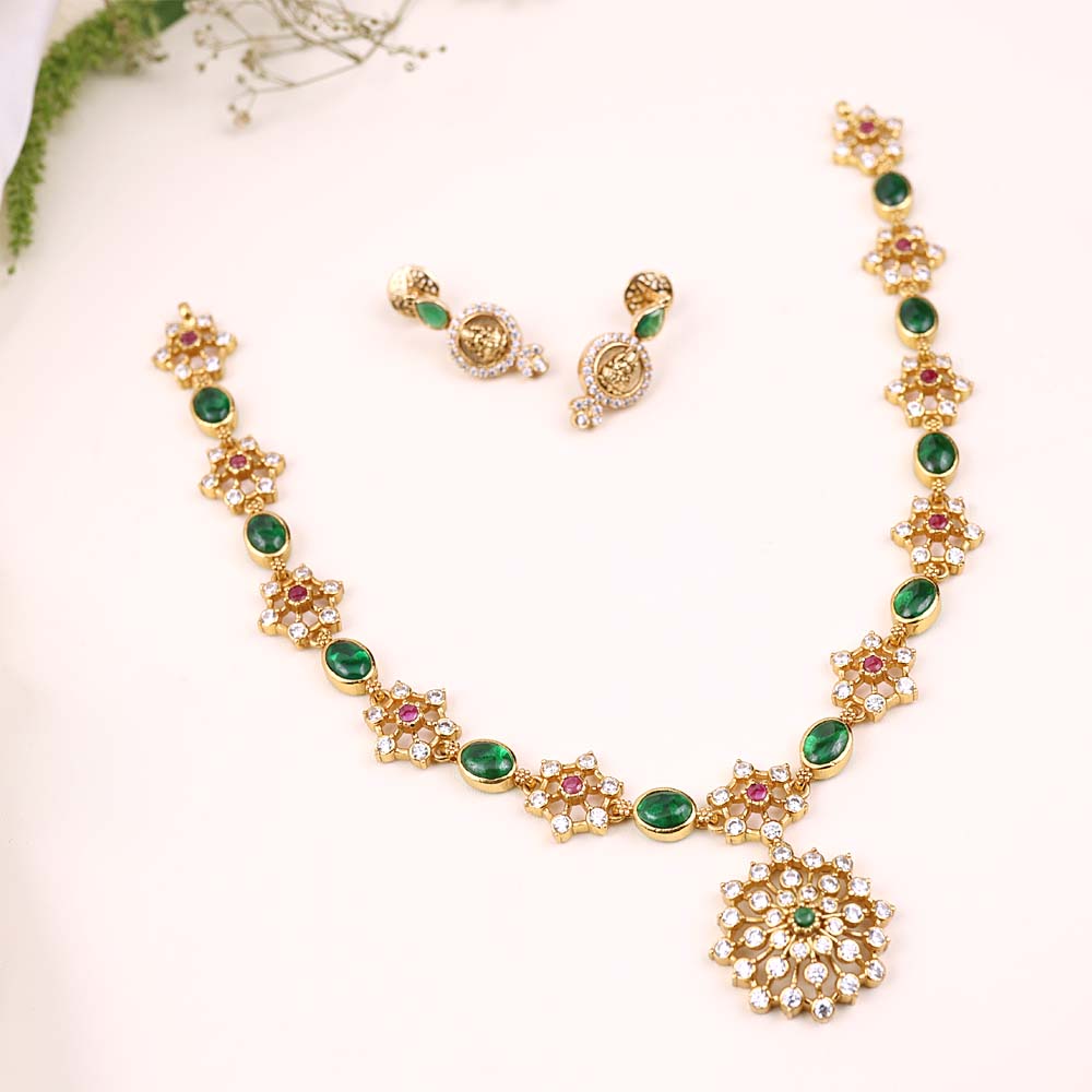 CZ Nagas Necklace — Festive Women Design
