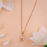 CZ Rose Gold Chain Pendant | Chaneira Jewels| Daily Wear