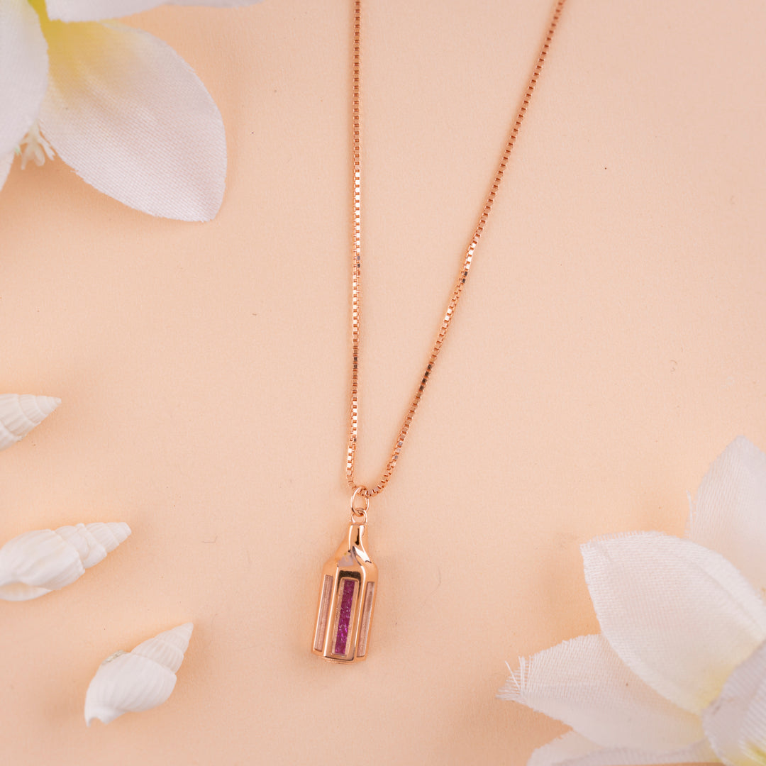 CZ Rose Gold Chain Pendant | Chaneira Jewels| Party Wear