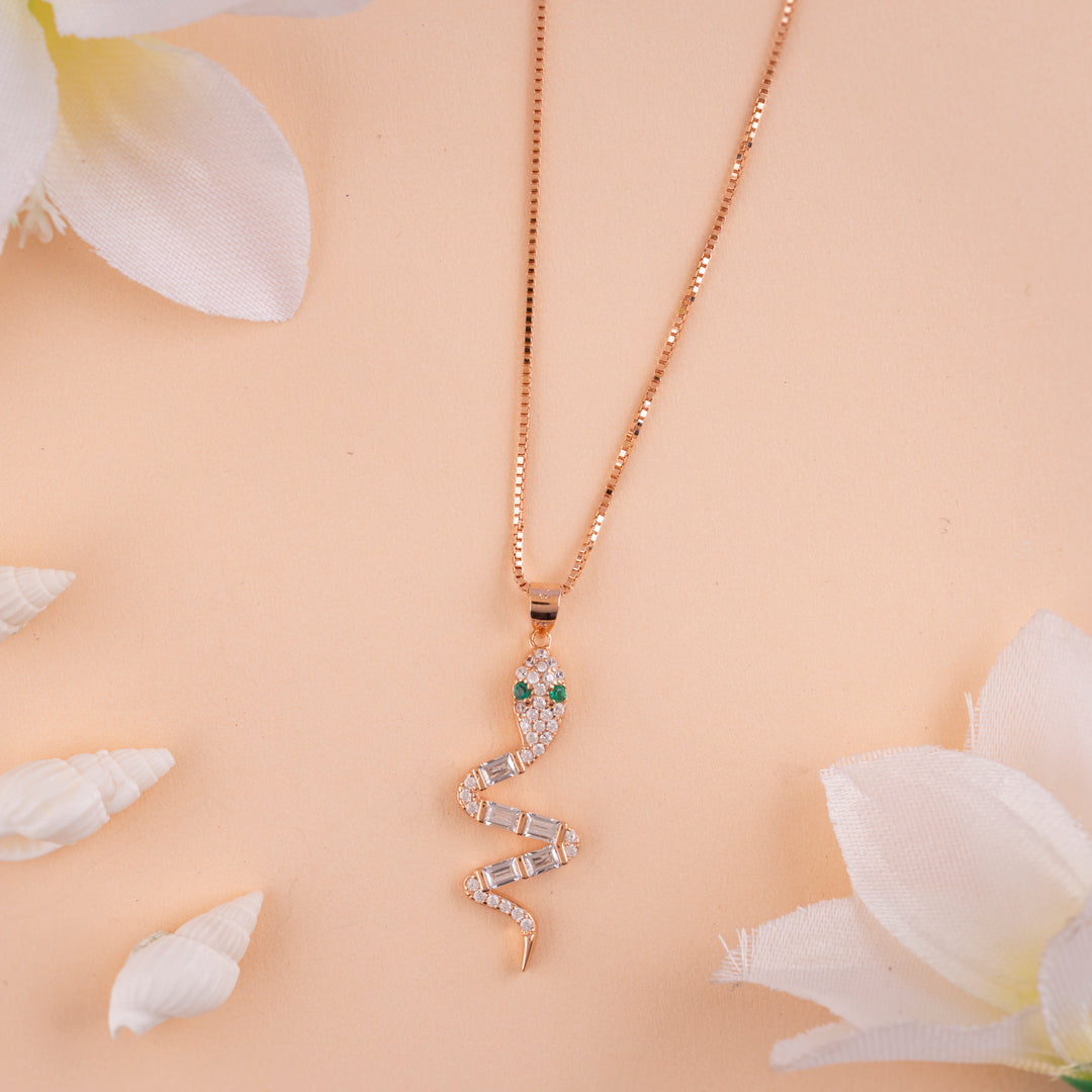 CZ Rose Gold Chain Pendant Online| Party Wear