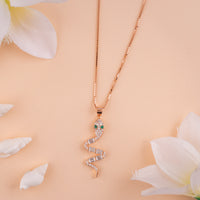 CZ Rose Gold Chain Pendant Online| Party Wear