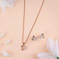 CZ Rose Gold Chain Pendant Set | Chaneira Jewels| Classic
