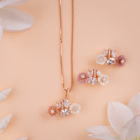 CZ Rose Gold Chain Pendant Set | Chaneira Jewels |Party Wear