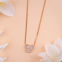 CZ Rose Gold Chain Pendant With MOP Pearl at Chaneira Jewels