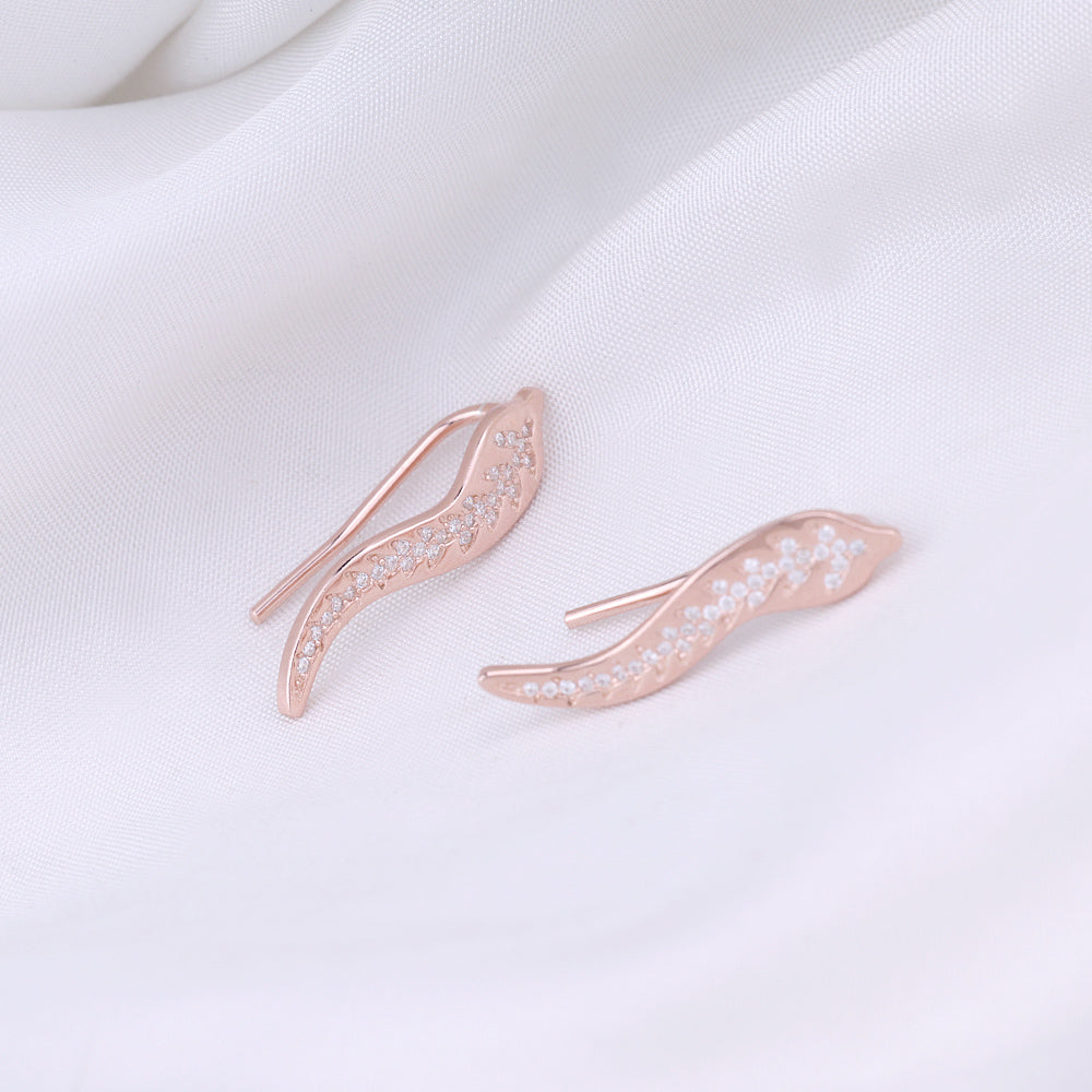 CZ Rose Gold Cuff Earrings Online for Women