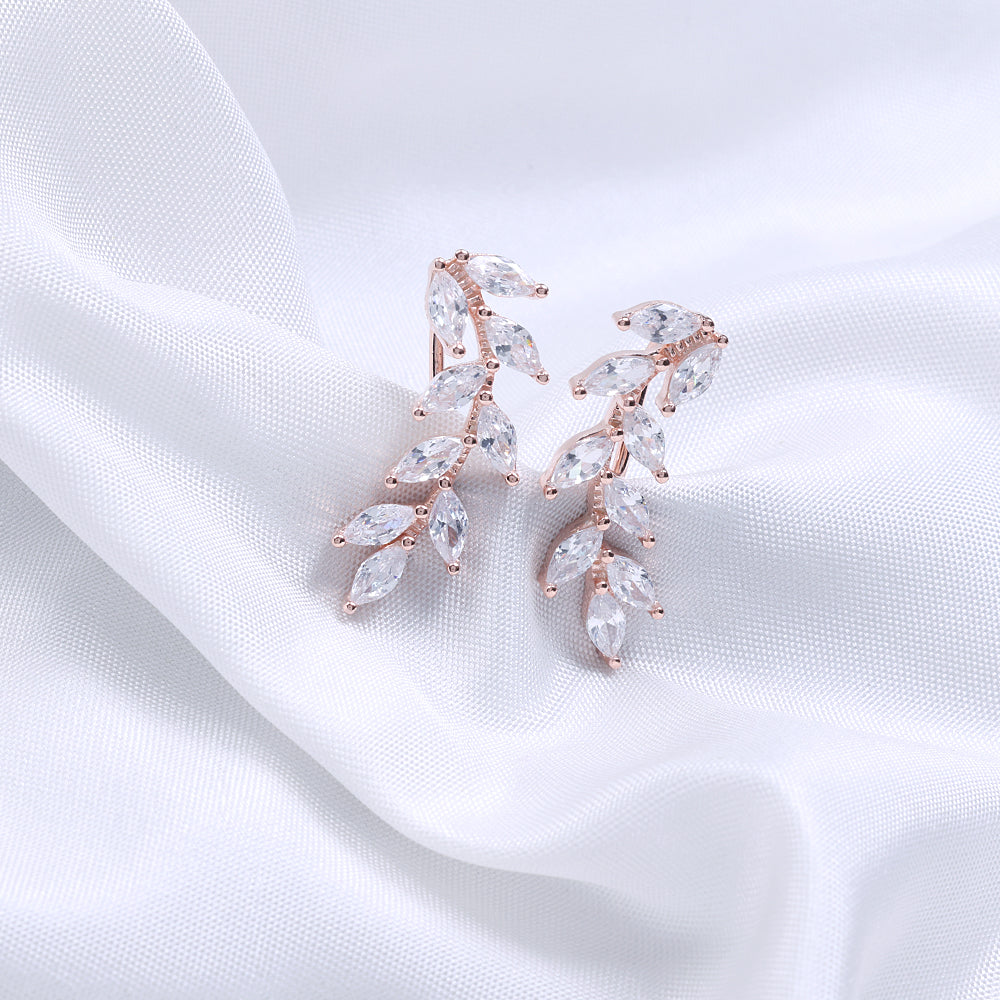 CZ Rose Gold Cuff Earrings for Women