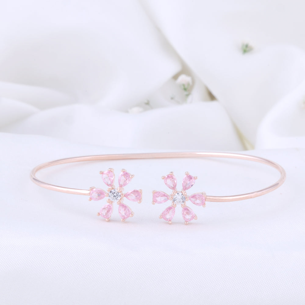 CZ Rose Gold Kada | 92.5 Silver Kada Designs| Office Wear
