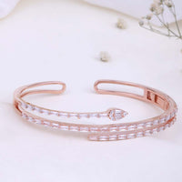 CZ Rose Gold Kada Bracelet | Bridal, Daily and Function Wear