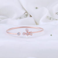 CZ Rose Gold Kada Bracelet | Elegant Kada for Women| Minimalist