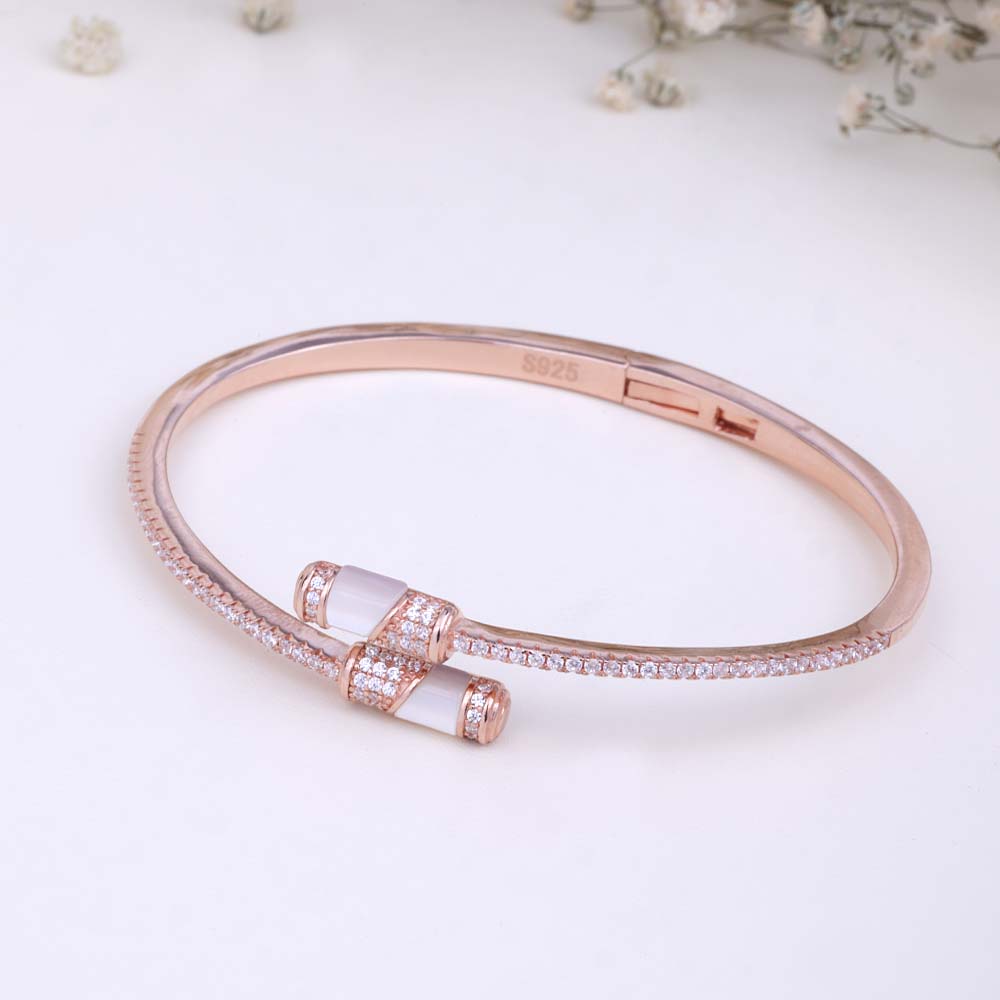 CZ Rose Gold Kada Bracelet Online | Premium Kada| Contemporary