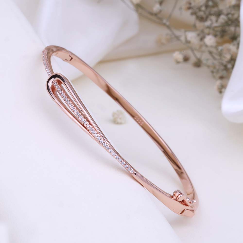 CZ Rose Gold Kada Bracelet Online | Premium Kada| Minimalist