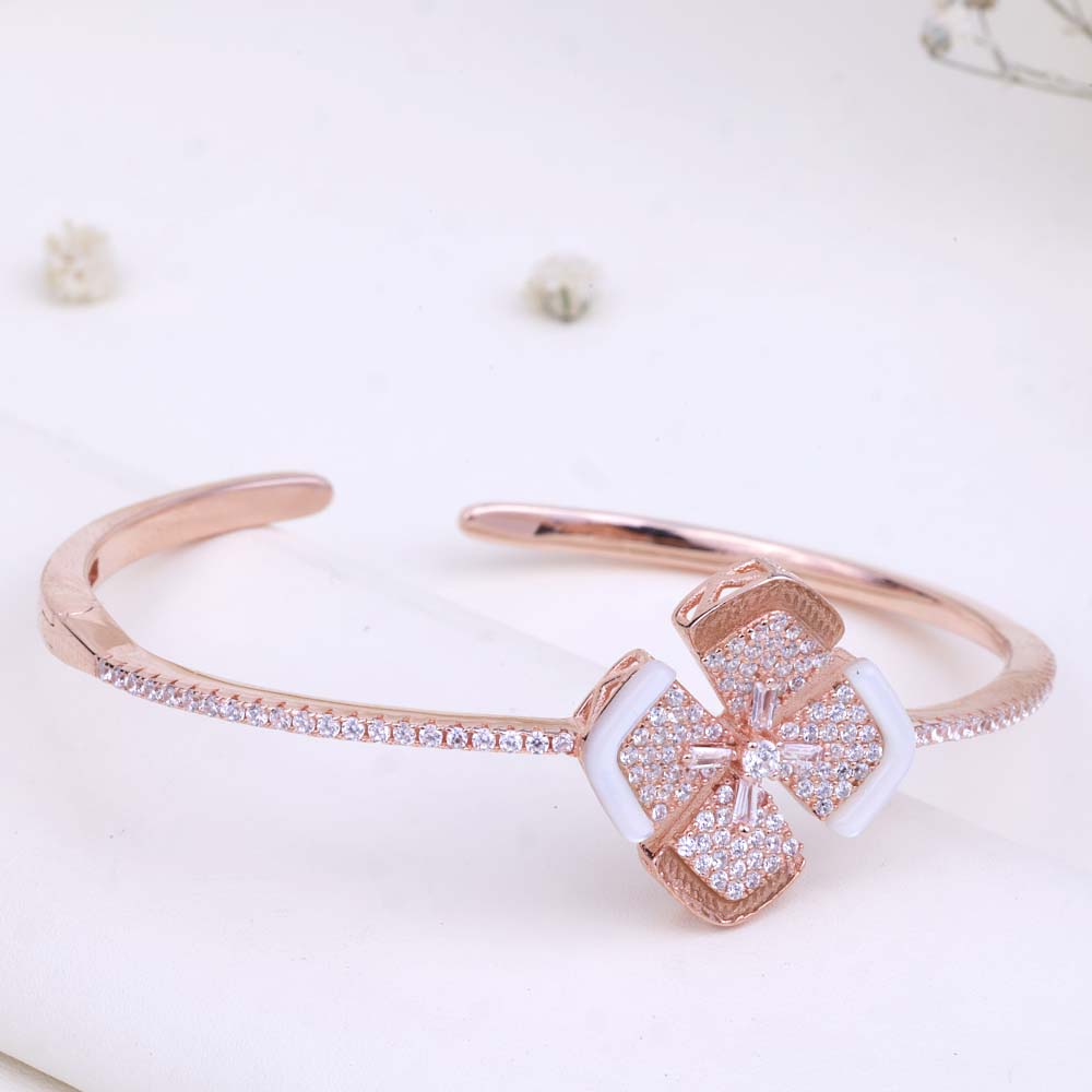 CZ Rose Gold Kada Bracelet | Stylish Bracelet Kada|Modern
