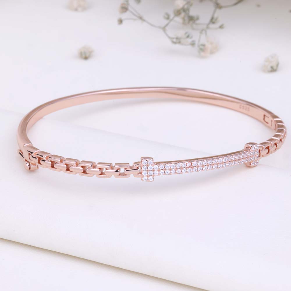 CZ Rose Gold Kada Bracelet with festive | Women Jewellery